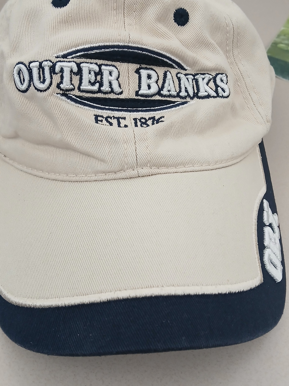 Outer Banks Two-Tone Beige and Navy Baseball Cap